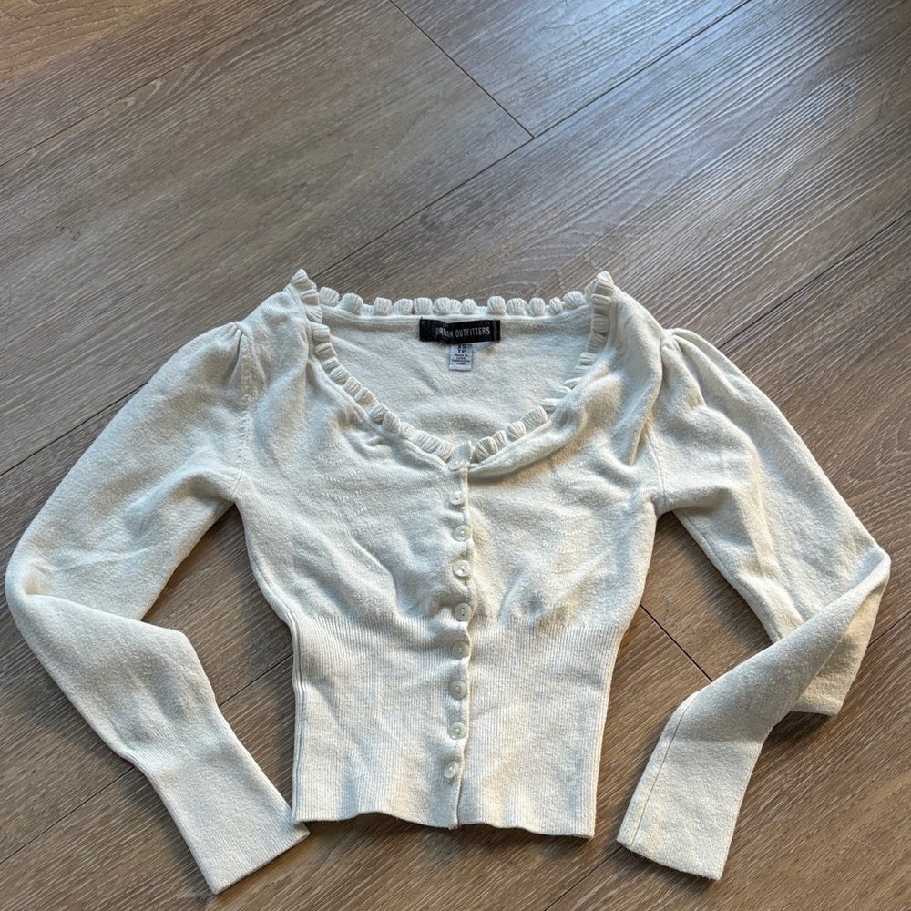 Cream Button-Up Cardigan